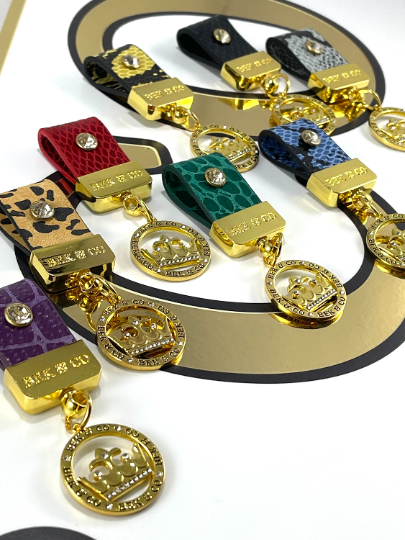 Genuine Leather Collar Slide in Purple Crocodile