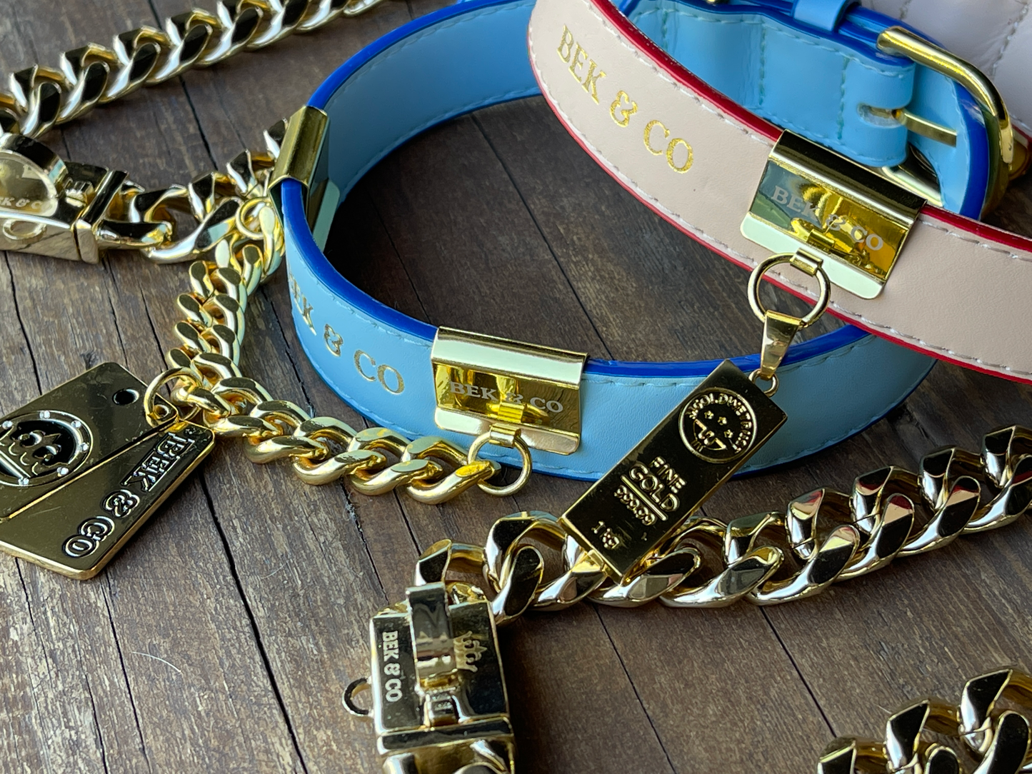 Gold Dog Tag Bling Chain