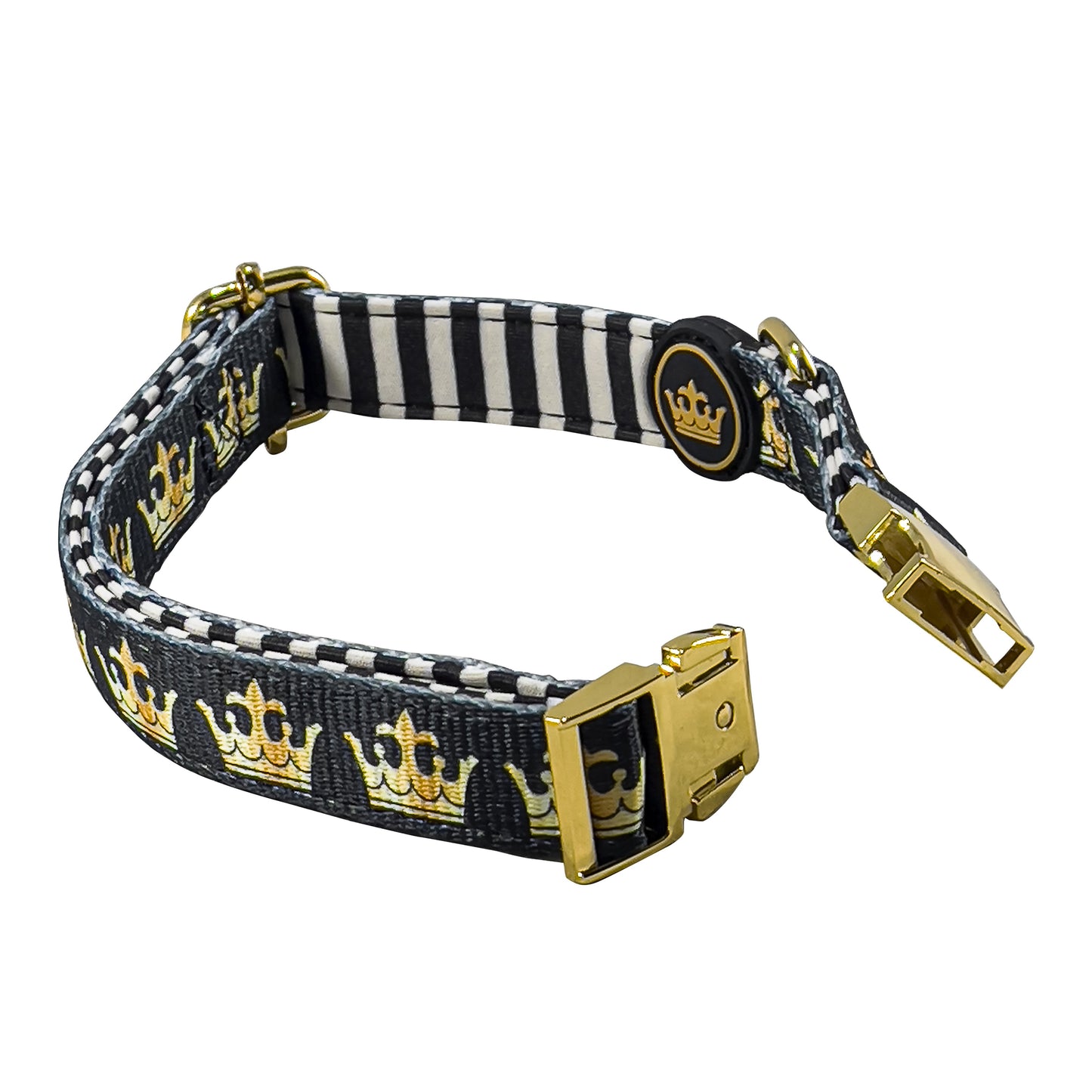 Bek & Co Royal French Bulldog collar with fashionable gold claps