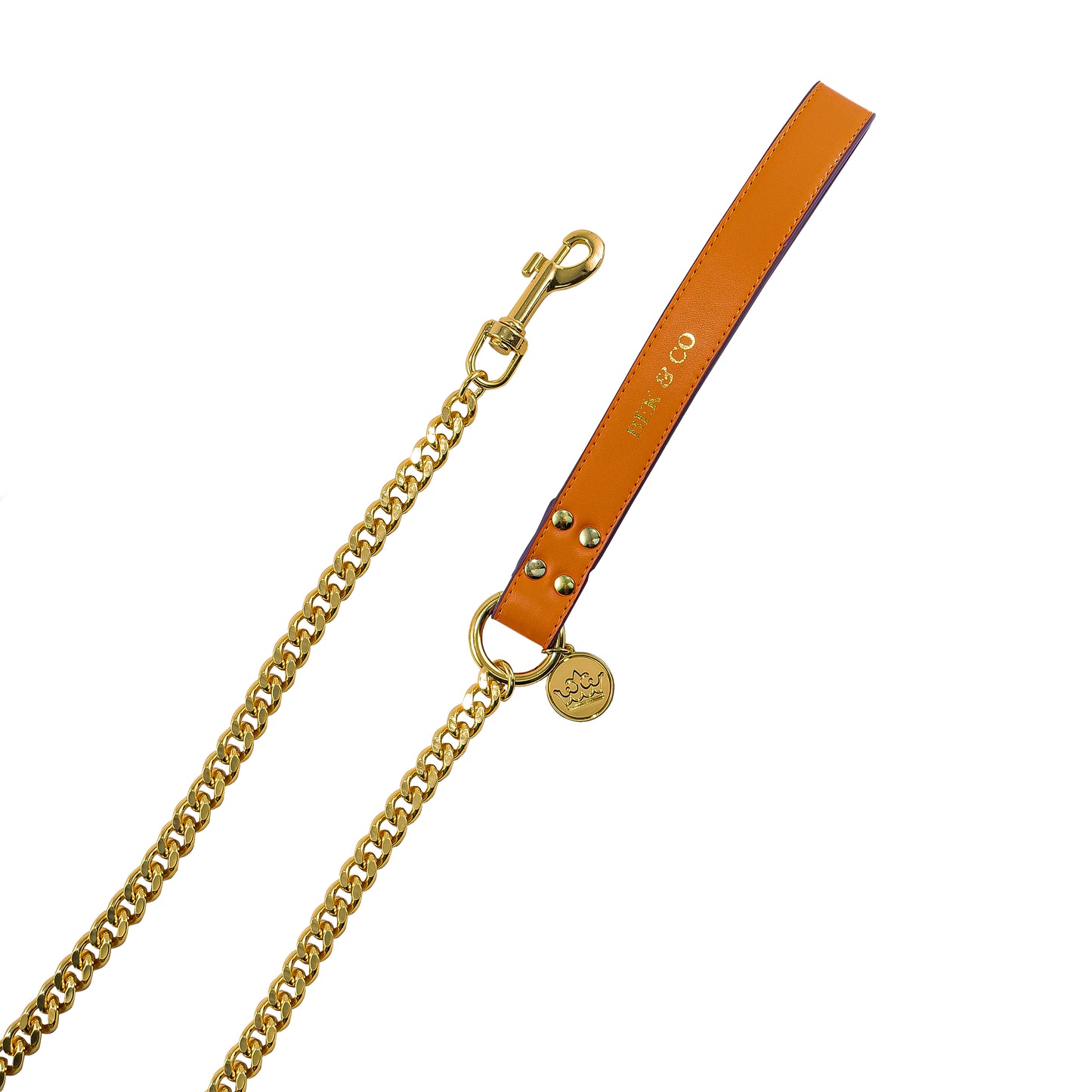 Regal Orange Chain Dog Leash