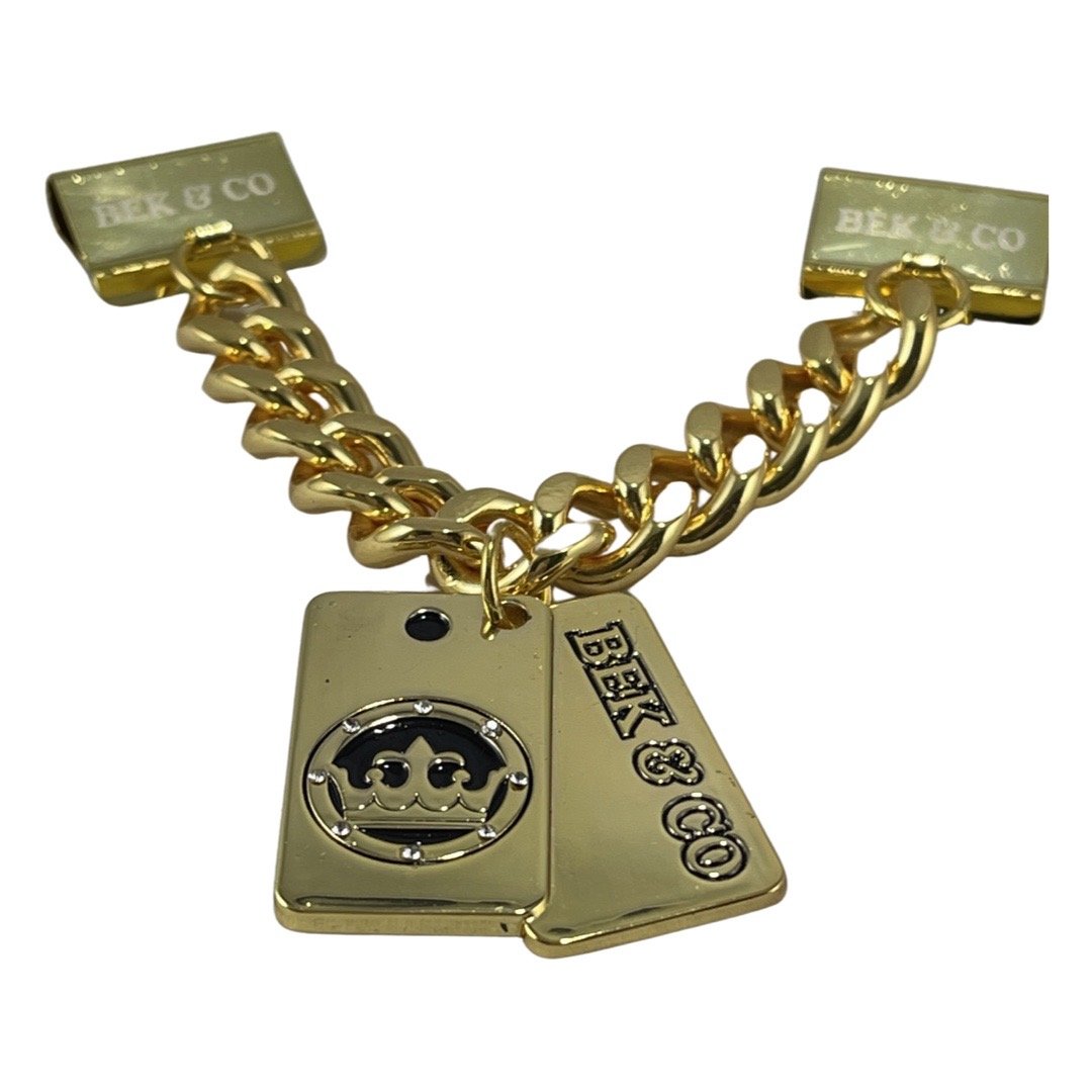 Gold Dog Tag Bling Chain