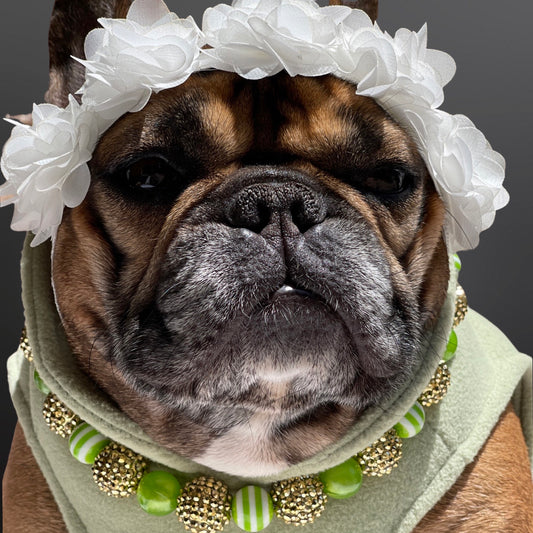 Green Baubles with Floral Headbamd