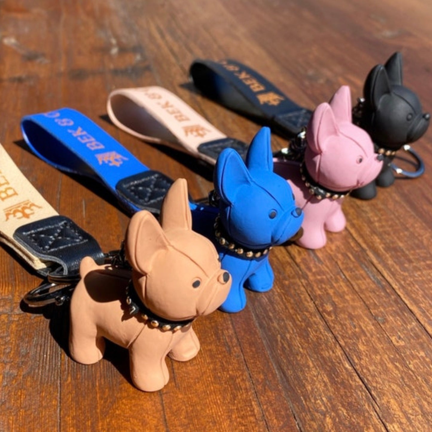 Pink Frenchie Key chain
