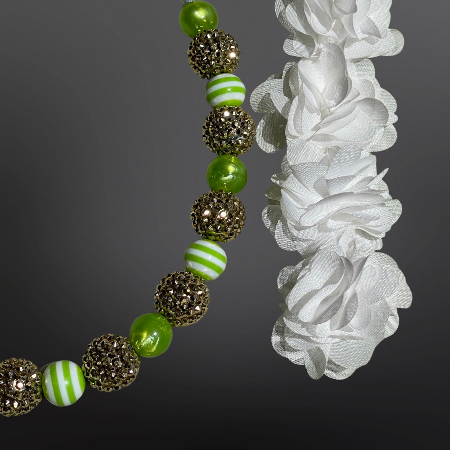 Green Baubles with Floral Headbamd